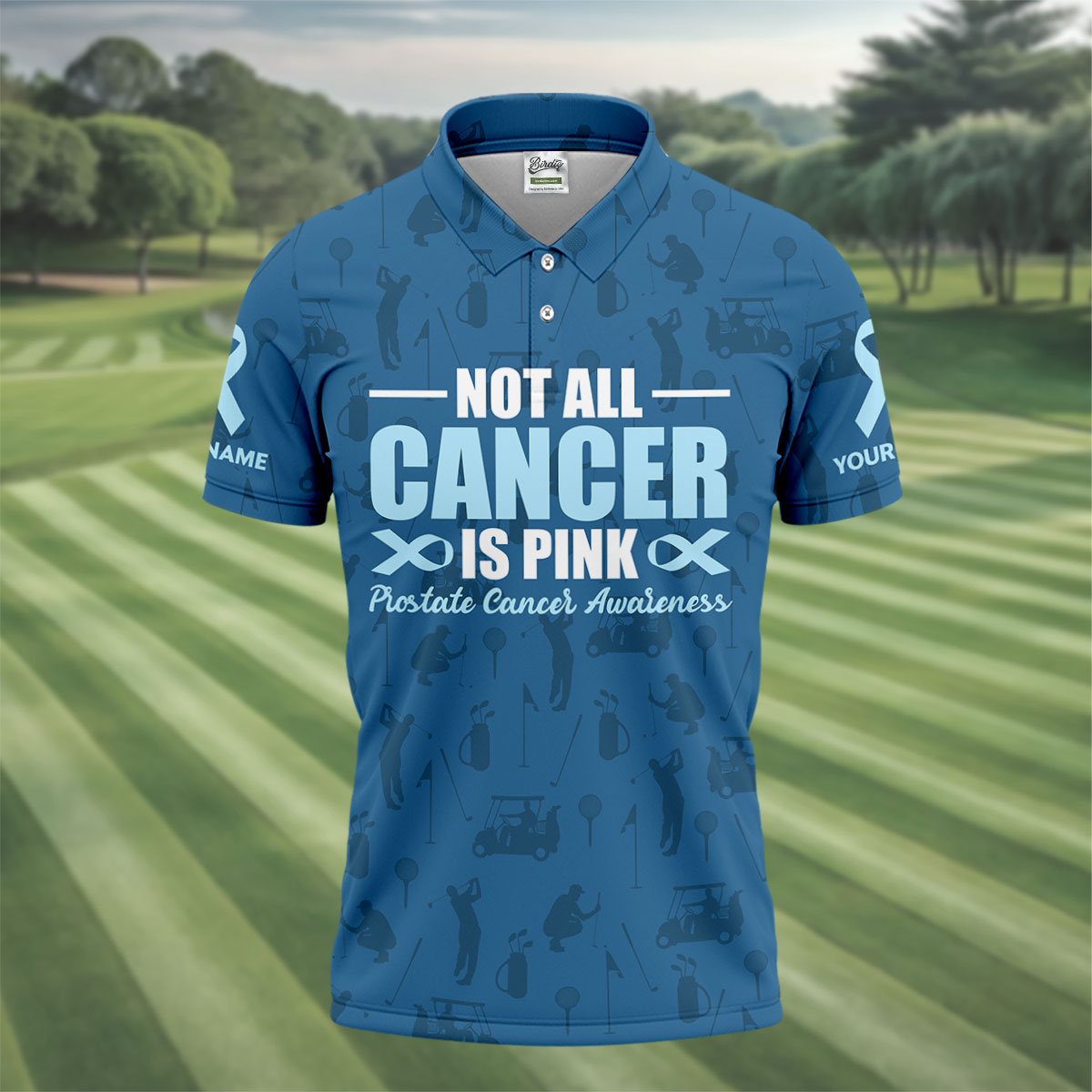 Not All Cancer Is Pink Prostate Cancer Awareness Golf Tops For Men, Mens Golf Polo Shirts