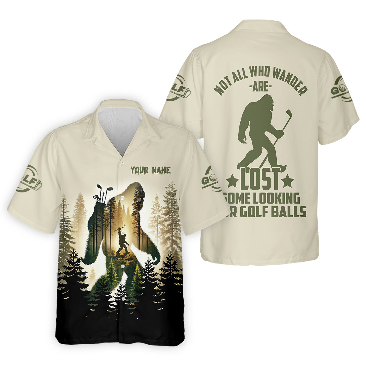 Not All Who Wander Are Lost Some Are Looking For Golf Balls Bigfoot Golf Shirt, Fun Golf Shirts For Men, Men's Golf Polo