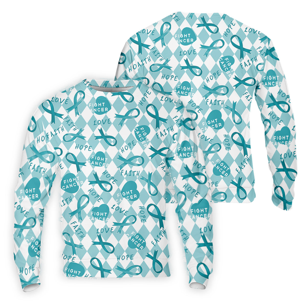 Ovarian Cancer Awareness Teal Ribbon Golf Tops For Men, Cancer Awareness Shirt, Golfing Apparel