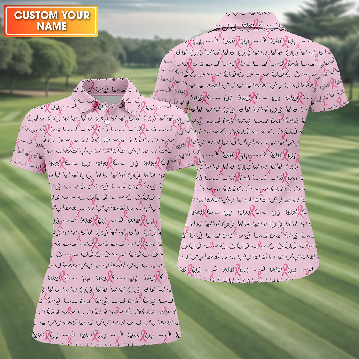Breast Cancer Golf Shirt, Ladies Sleeveless Golf Shirts, Ladies Golf Shirts, Matching Golf Shirts