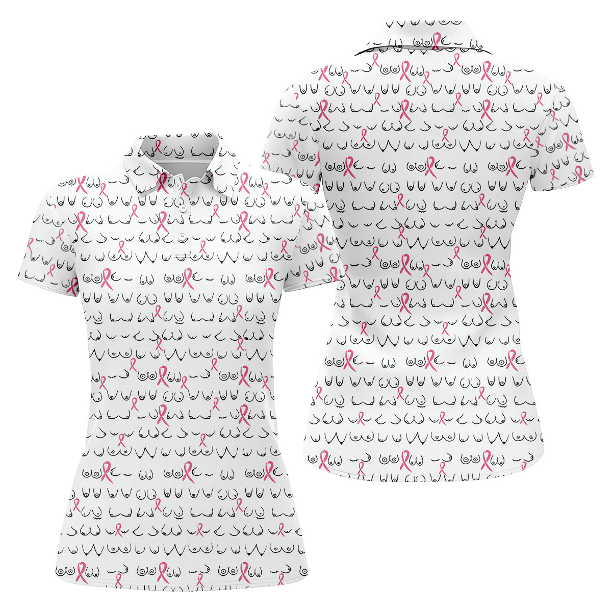 Breast Cancer Golf Shirt, Ladies Golf Shirt, Ladies Sleeveless Golf Shirts, Womens Golf Shirts