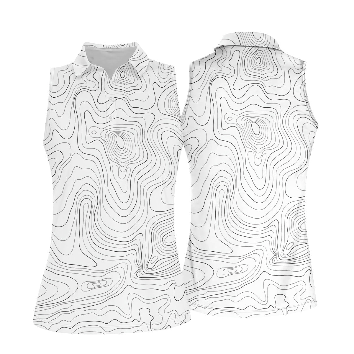 White Topo Womens Golf Tops, Ladies Sleeveless Polo, Unique Gift For Golfer, Golfing Apparel