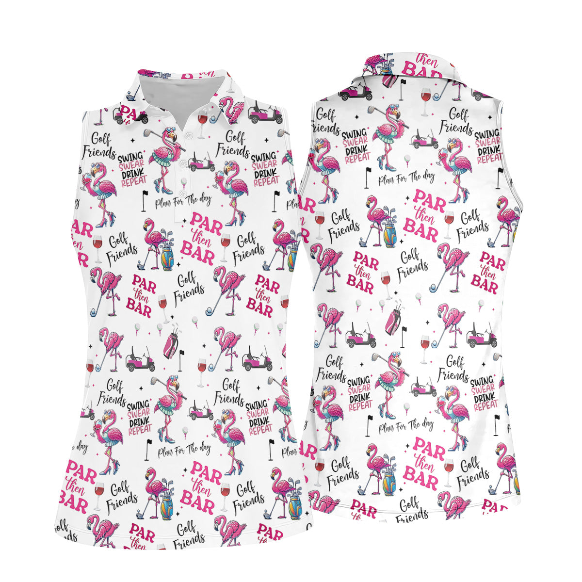 Par Then Bar Flamingo Funny Golf Shirt, Couple Golf Shirt, Matching Golf Shirt, Couple Matching Golf Outfits