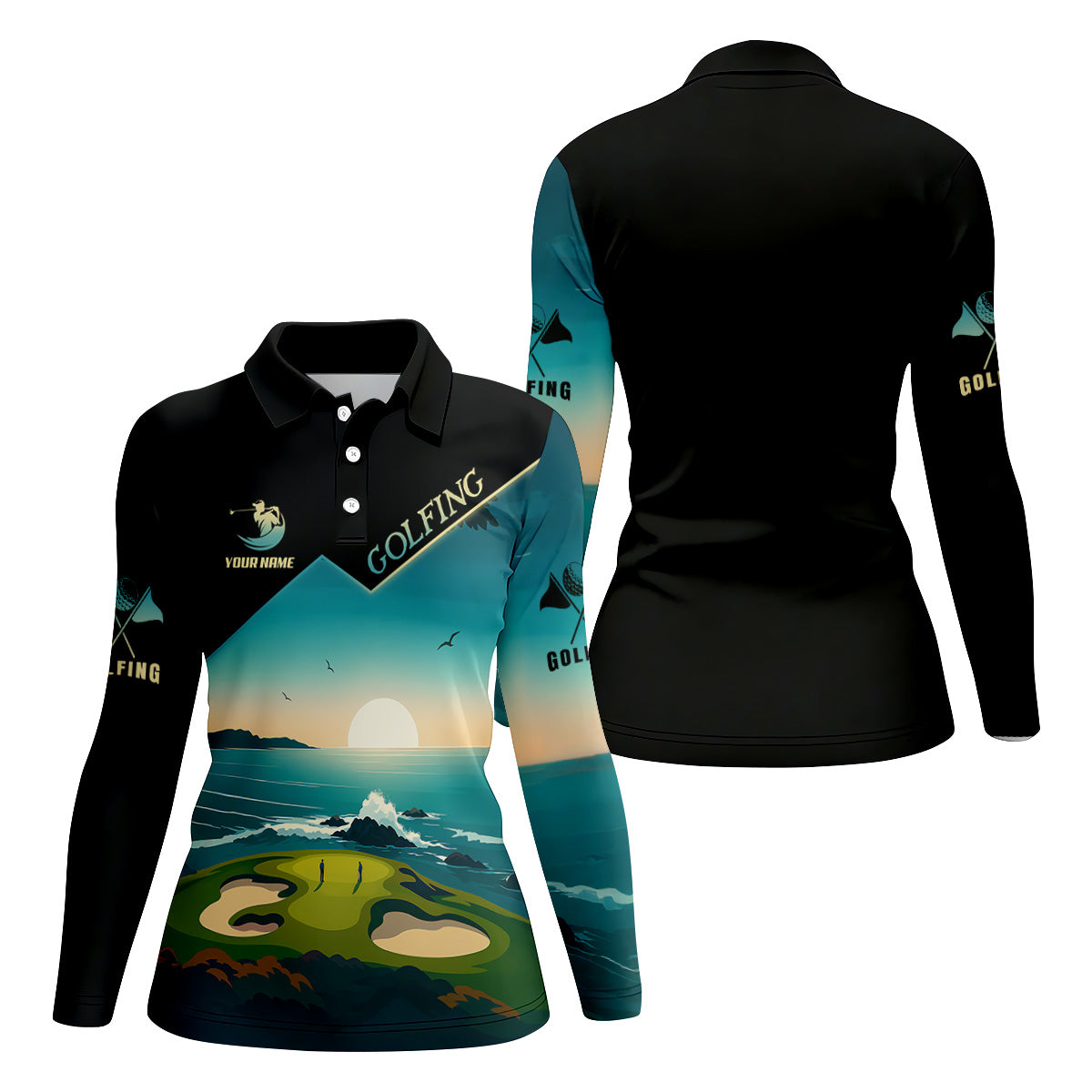 Pebble Beach Golf Course Custom Golf Polos, Ladies Sleeveless Polo, Ladies Golf Shirts