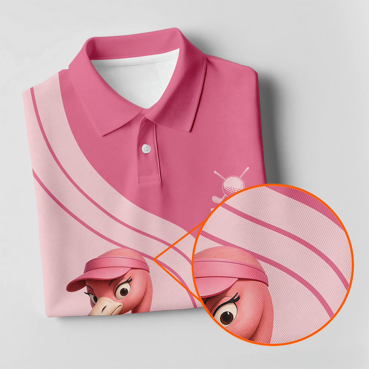 Are You Looking At My Putt Funny Flamingo Pink Golf Shirt, Ladies Golf Polos, Cool Golf Gift