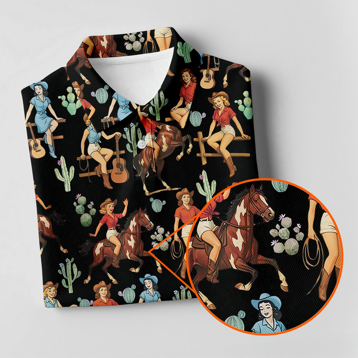 Cowgirl Sleeveless Golf Shirts, Western Golf Shirts Women, Custom Ladies Golf Shirt