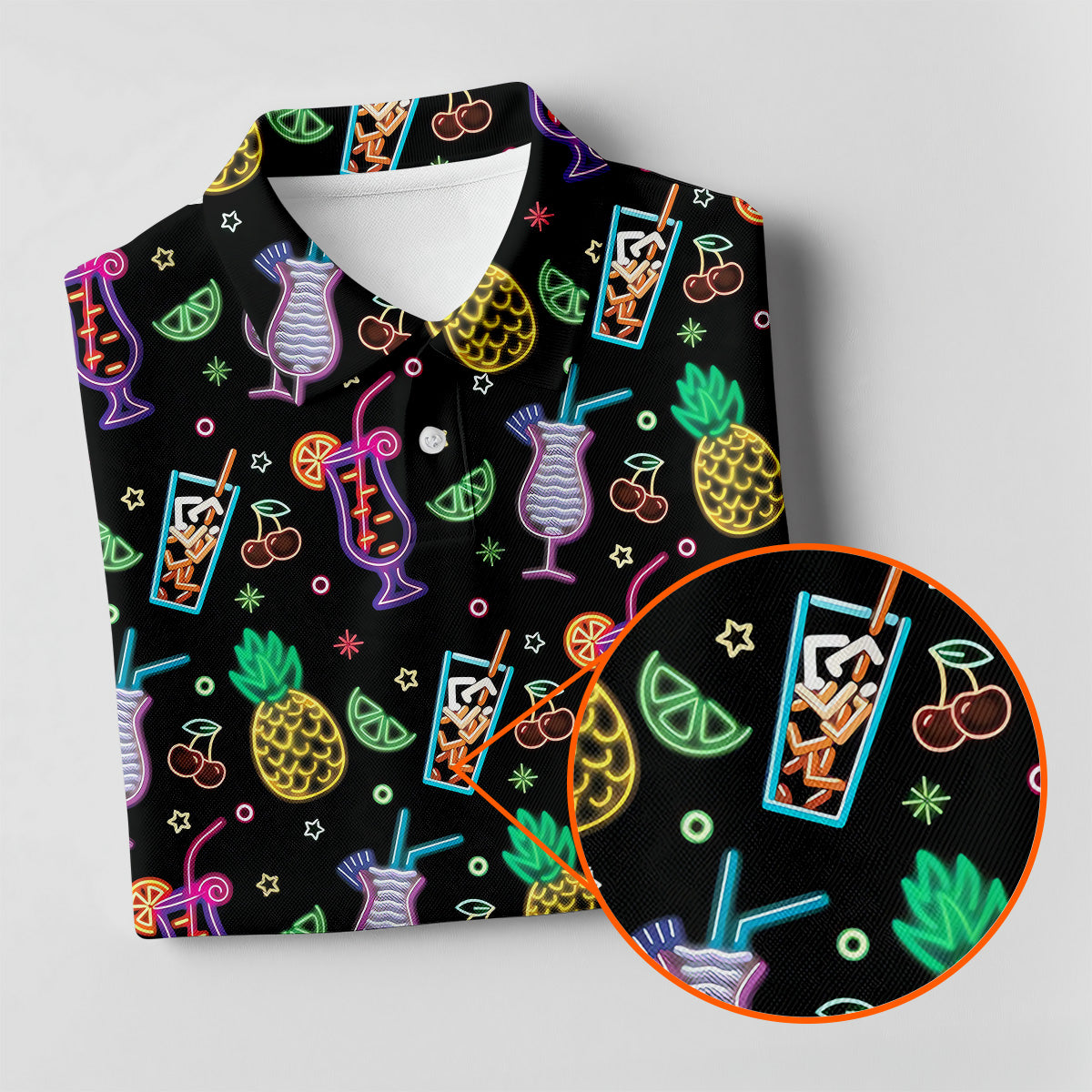 Pineapple Cocktail Tropical Golf Shirts, Hawaiian Golf Polo, Ladies Sleeveless Polo, Ladies Golf Shirts