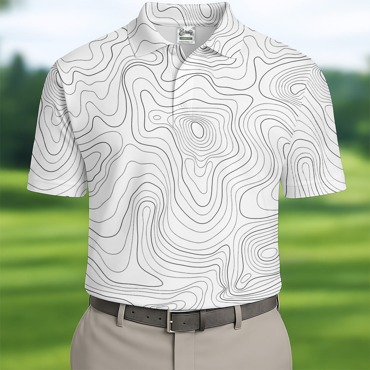 White Topo Mens Golf Polo Shirts, Mens White Polo, Golf Gift For Men, Golfing Apparel