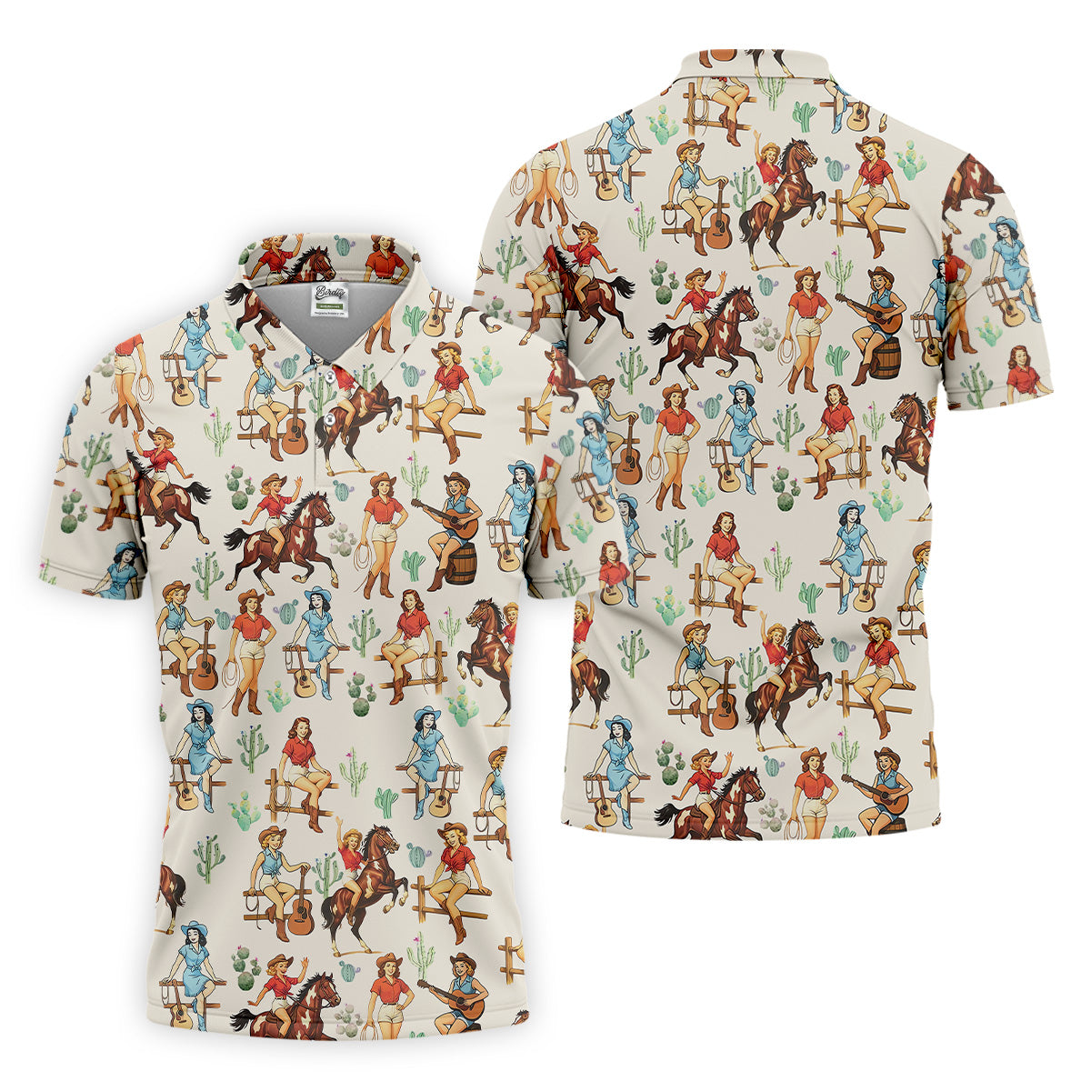 Western Golf Shirt, Beige Golf Shirt Men, Fun Golf Shirts For Men, Cute Golf Shirt, Fun Golf Shirt