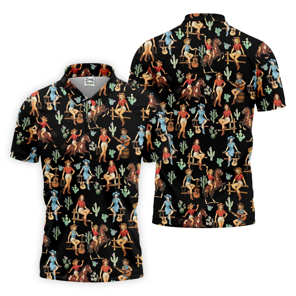 Western Golf Shirt, Black Golf Shirt Men, Fun Golf Shirts For Men, Cute Golf Shirt, Fun Golf Shirt