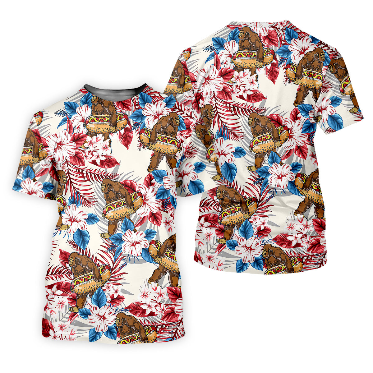 Bigfoot Hawaiian Shirts, Funny Hotdog Women Golf Top, Ladies Golf Shirts, Golfing Apparel