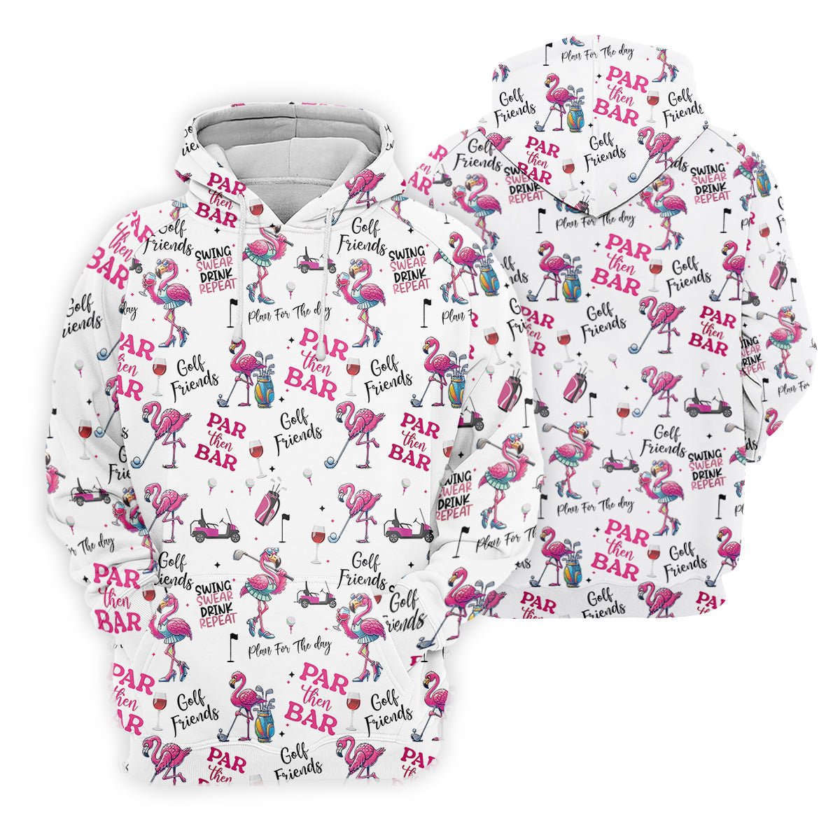 Par Then Bar Flamingo Funny Golf Shirt, Couple Golf Shirt, Matching Golf Shirt, Couple Matching Golf Outfits