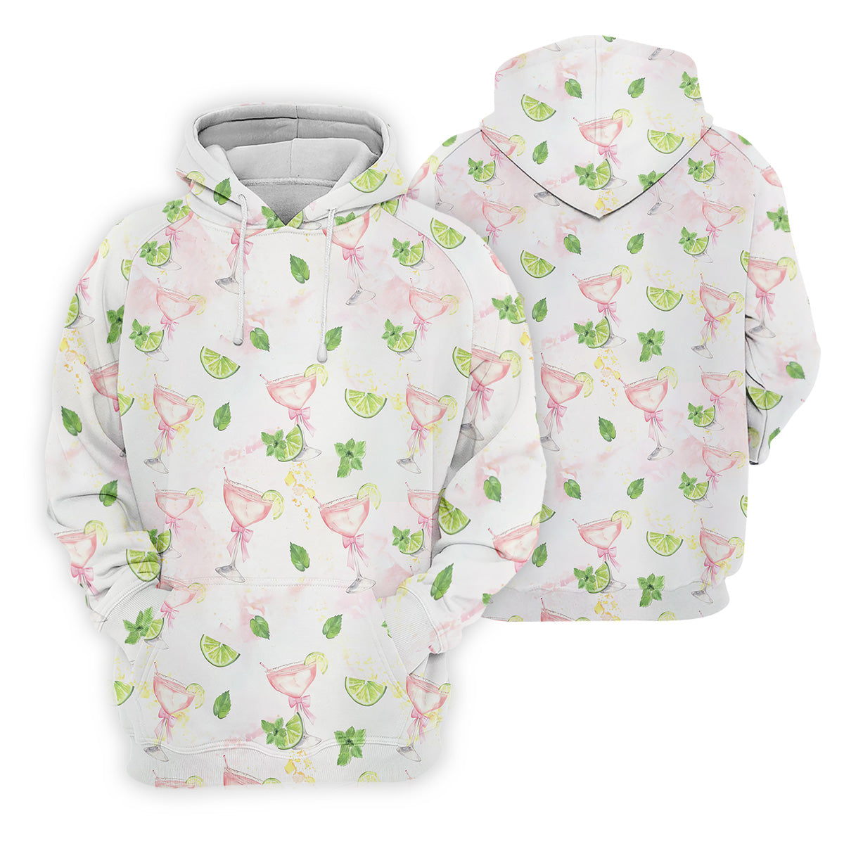 Margarita Ladies Golf Tops, Coquette Aesthetic Cocktail Womens Golf Tops, Pink Drink Patterned Golf Shirts