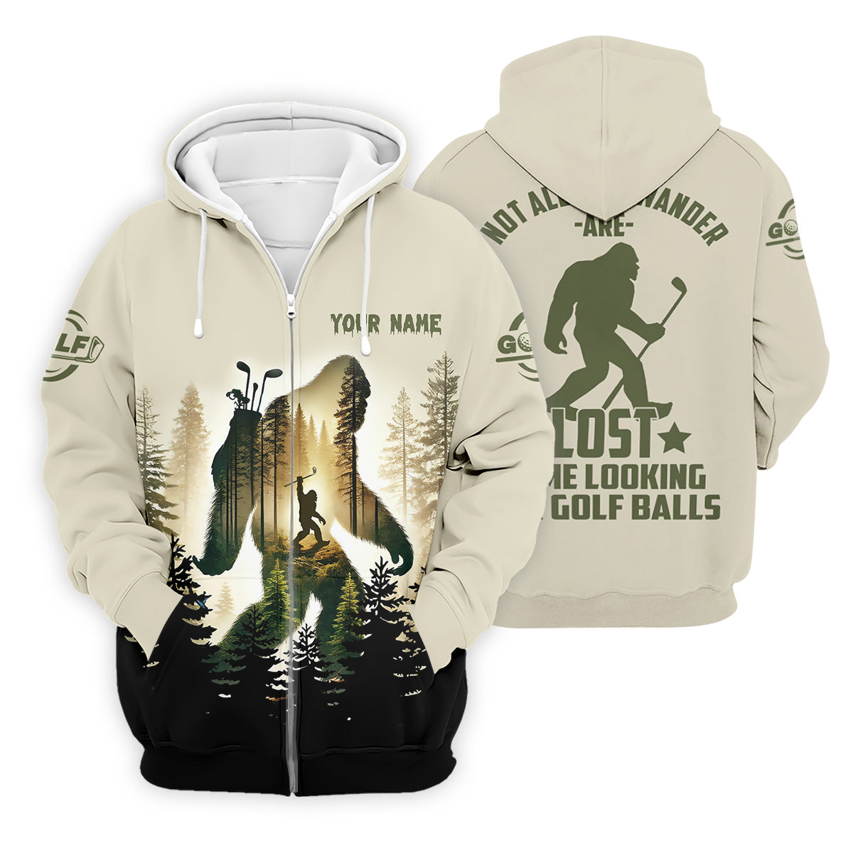 Not All Who Wander Are Lost Some Are Looking For Golf Balls Bigfoot Golf Shirt, Fun Golf Shirts For Men, Men's Golf Polo