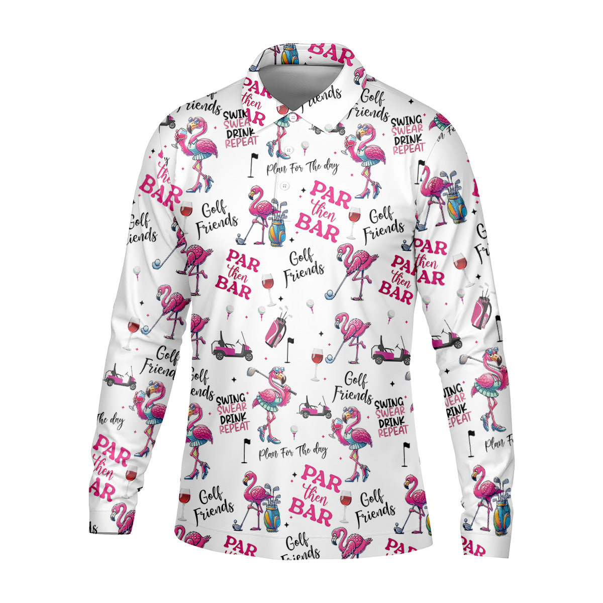 Par Then Bar Flamingo Funny Golf Shirt, Couple Golf Shirt, Matching Golf Shirt, Couple Matching Golf Outfits