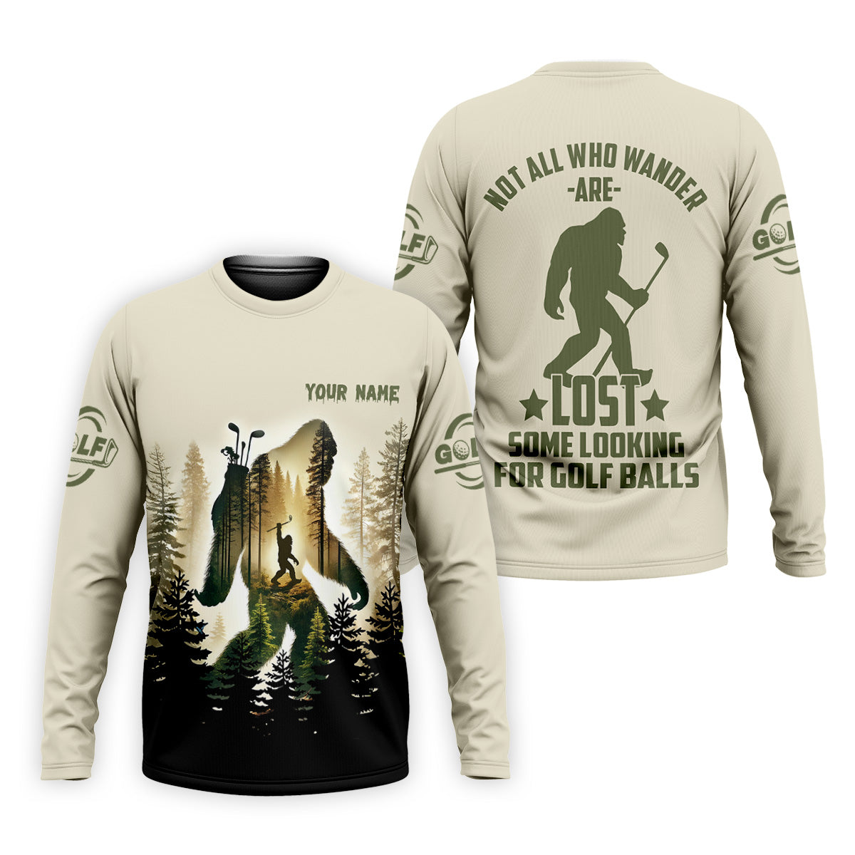 Not All Who Wander Are Lost Some Are Looking For Golf Balls Bigfoot Golf Shirt, Fun Golf Shirts For Men, Men's Golf Polo