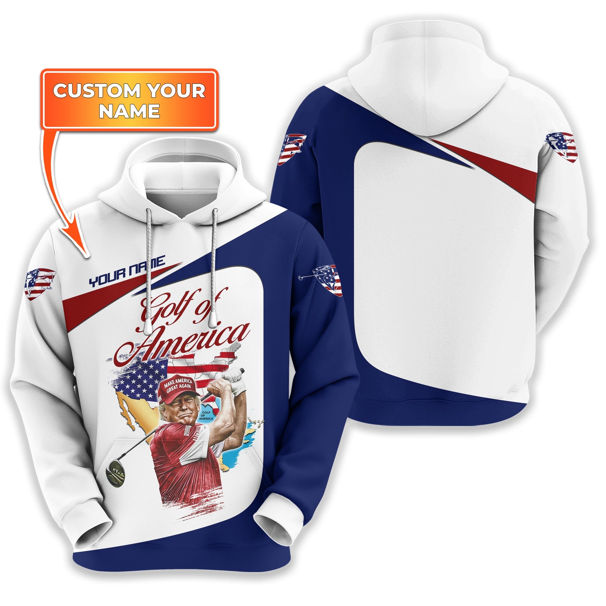 Trump Golf Of America Custom Men's Golf Polo Shirt, Golfing Apparel, Gift For Golfers