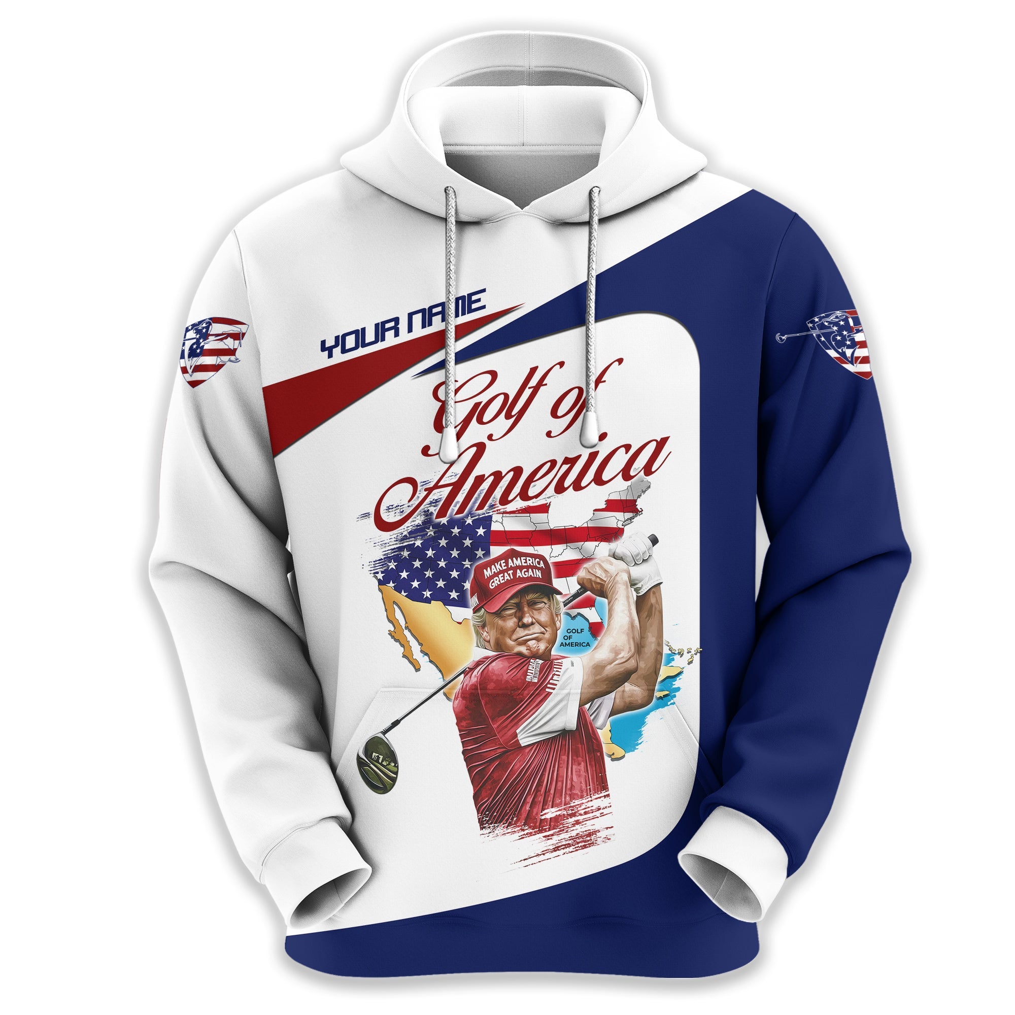 Trump Golf Of America Custom Men's Golf Polo Shirt, Golfing Apparel, Gift For Golfers