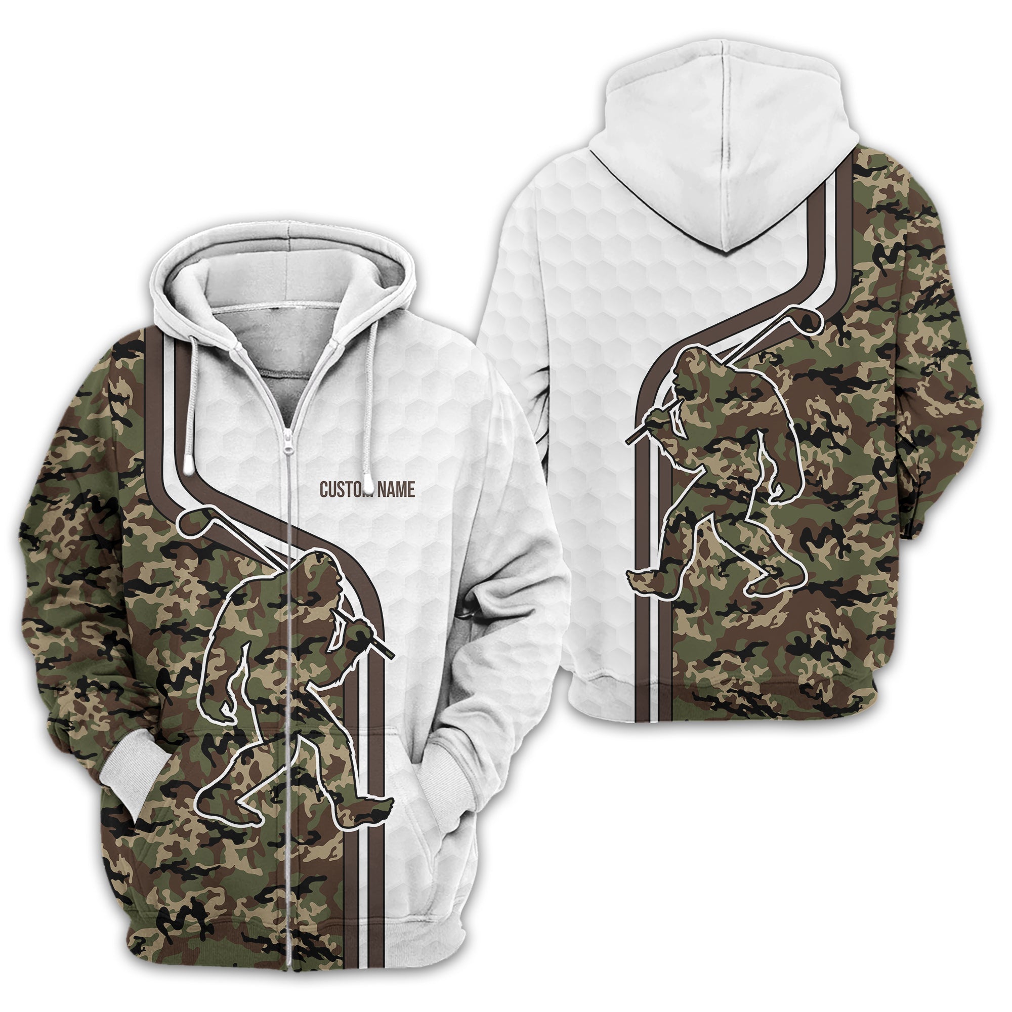 Funny Bigfoot Custom Golf Polo Shirt, Golf Shirt For Men, Gift For Golfers