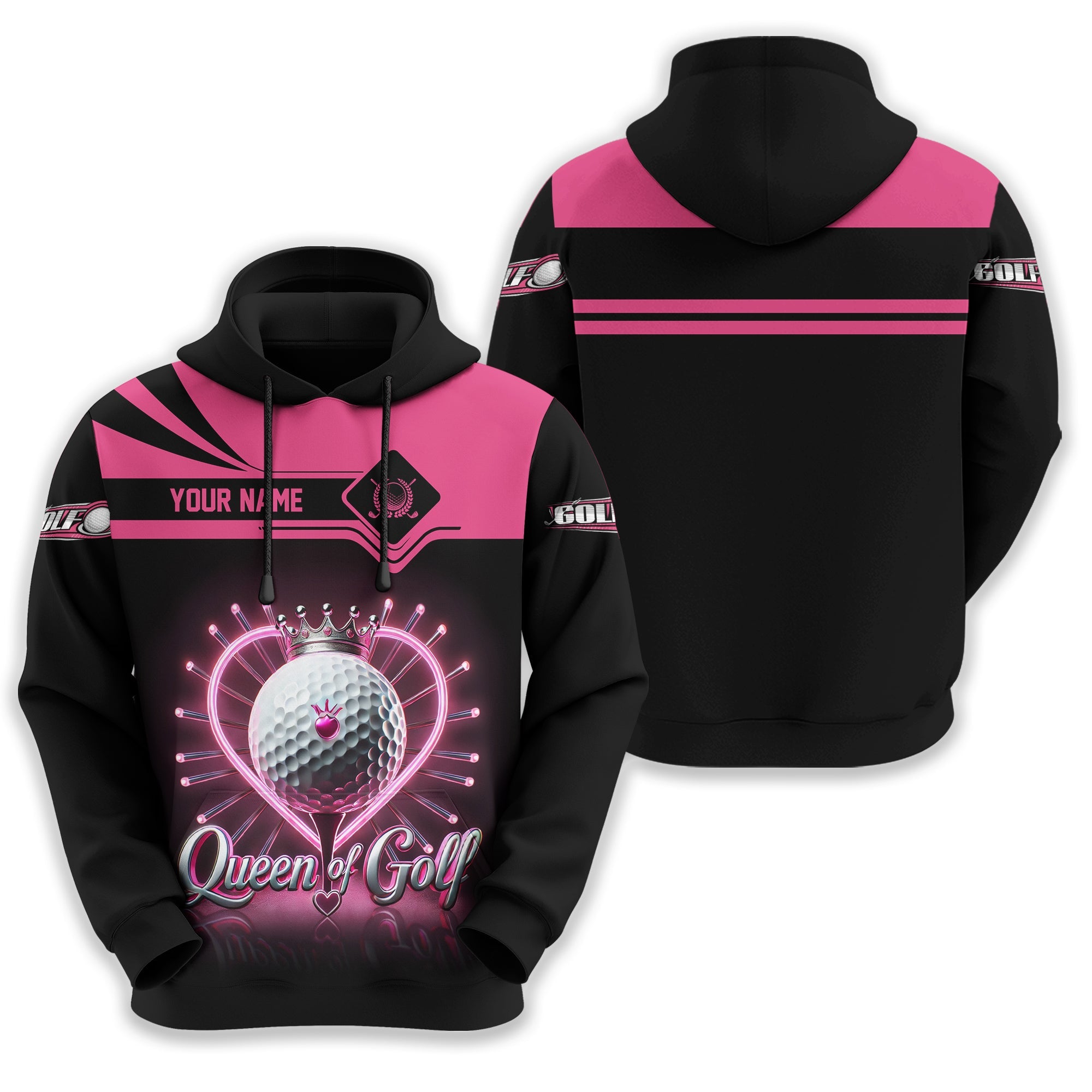 Queen Of Golf Custom Womens Golf Polo Shirt, Golfing Apparel, Womens Golf Gifts