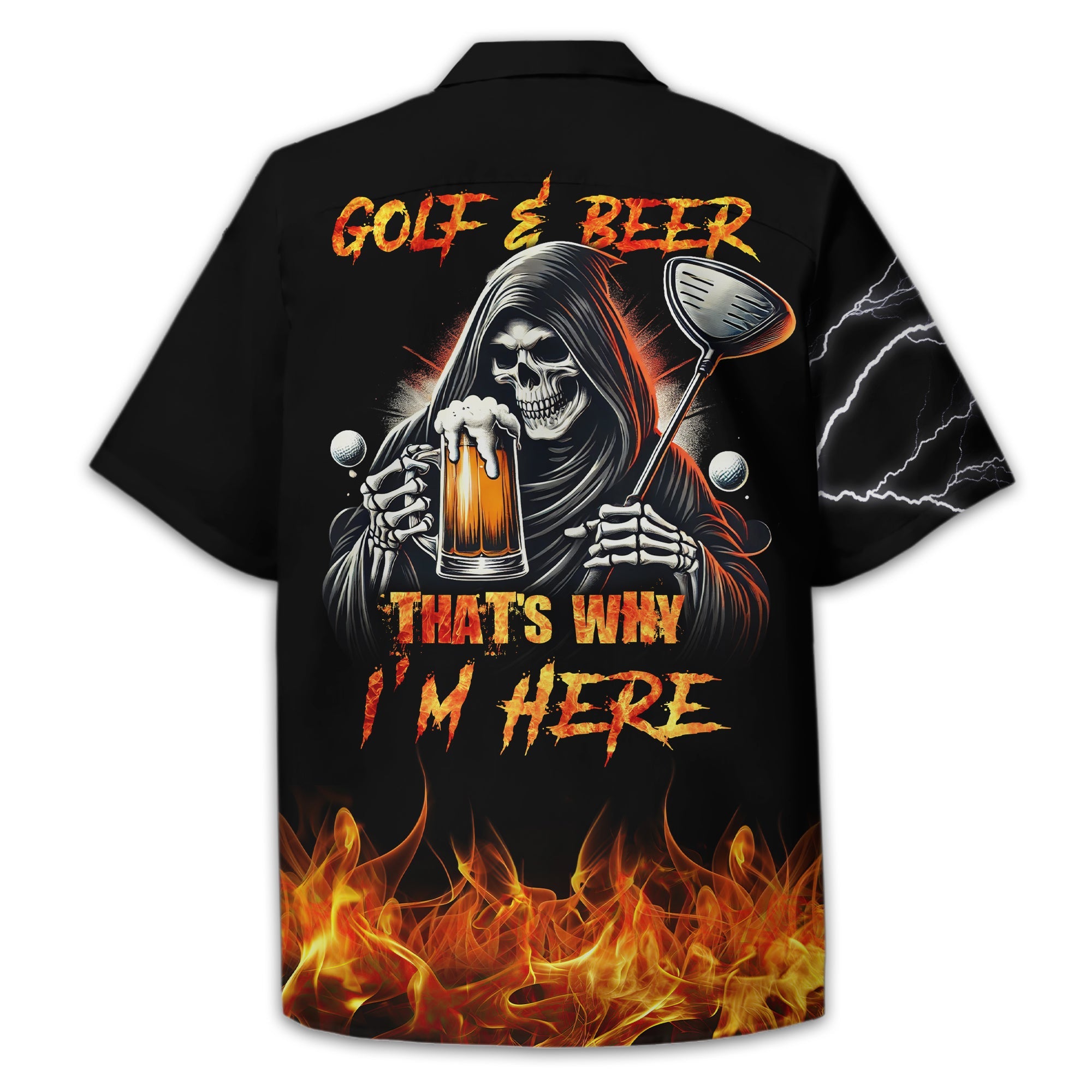 Golf & Beer Thats Why Im Here Custom Golf Shirt, Personalized Golf Shirt, Unique Gift For Golfer