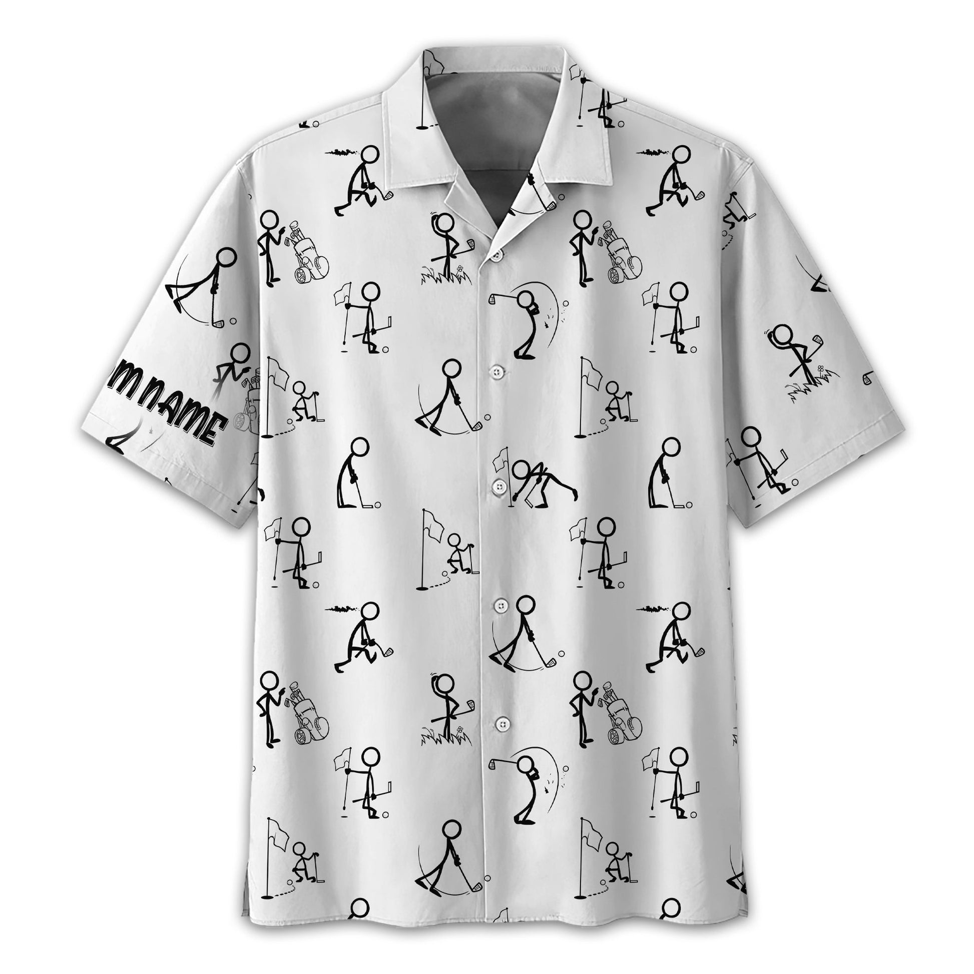 Funny Stick Figure Golf Polo Shirt, Gift For Golfers, Golf Gift For Men