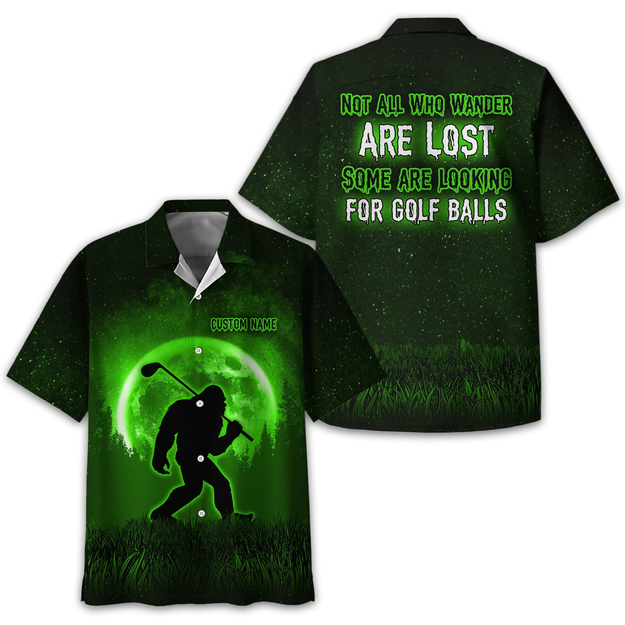Not All Who Wander Are Lost Bigfoot Custom Golf Shirt, Personalized Golf Shirt, Funny Golf Polo Shirt