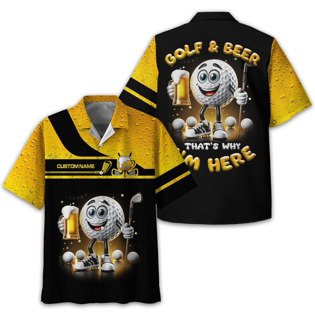 Golf And Beer Personalized Golf Polo Shirt, Golf Shirt, Gift For Golfers