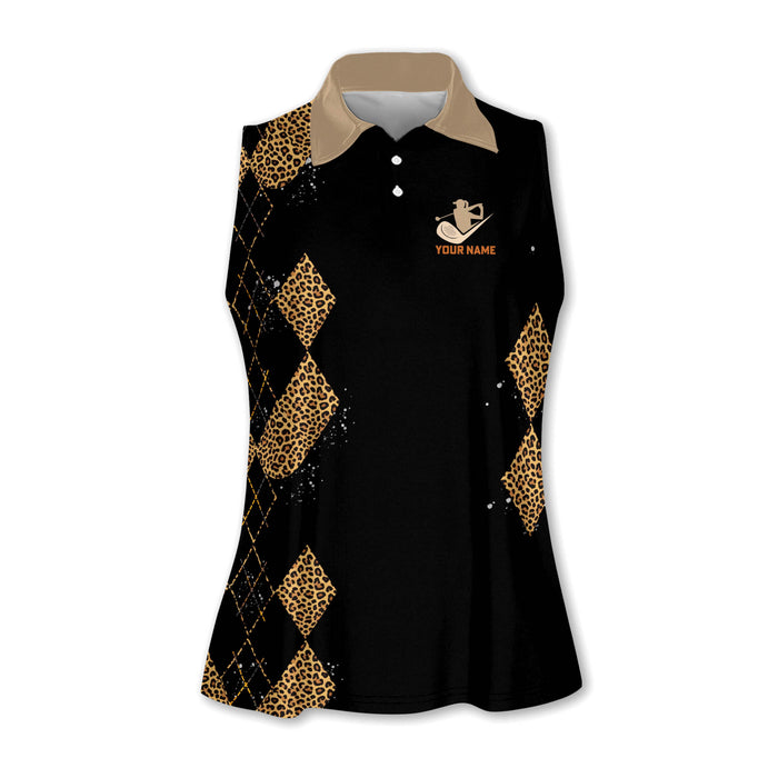 Plan For The Day Leopard Print Golf Shirt, Ladies Sleeveless Golf Shirts, Golf Shirt For Women