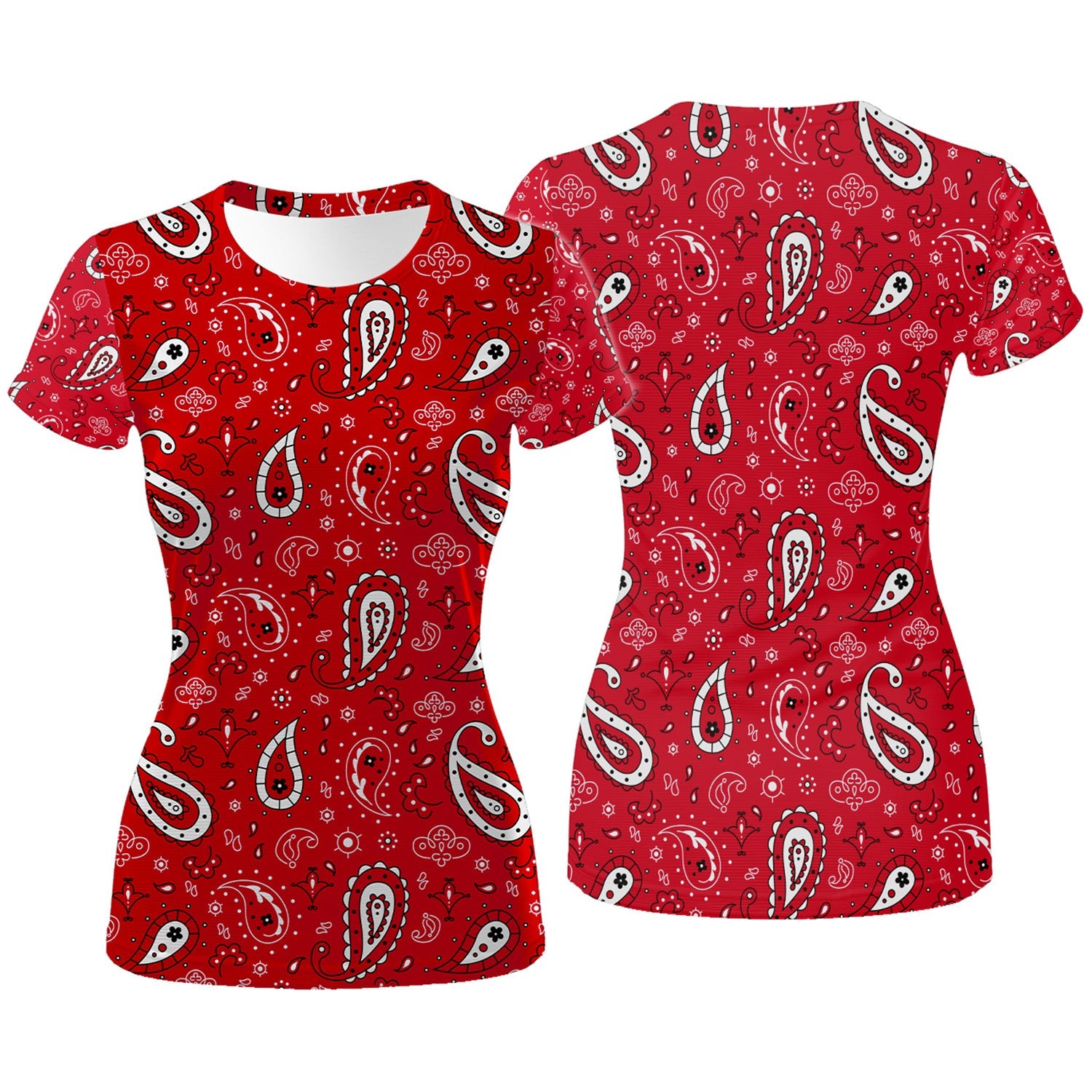 Paisley Bandana Funny Long Sleeve Polos Womens, Custom Ladies Golf Shirt