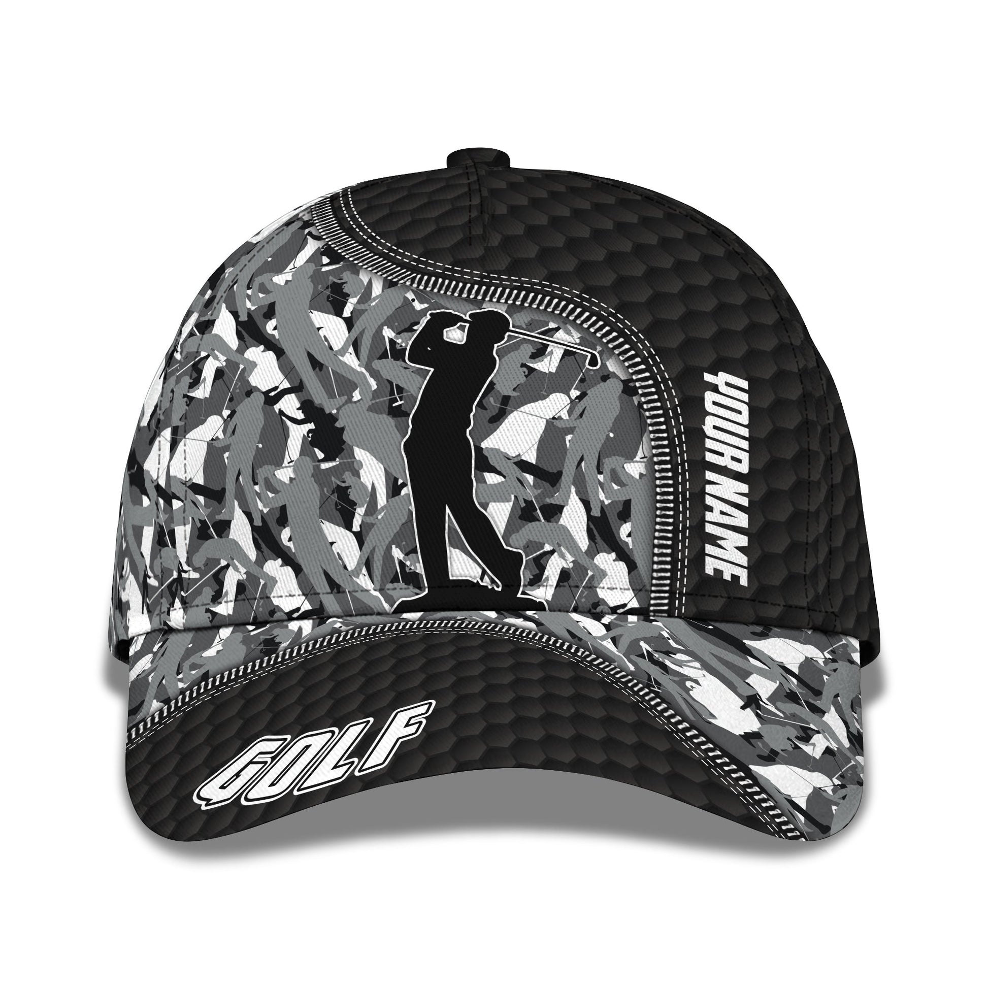 Camo Golf Cap, 3D Full Print Cap, Personalized Name Cap, Gifts For Golfers