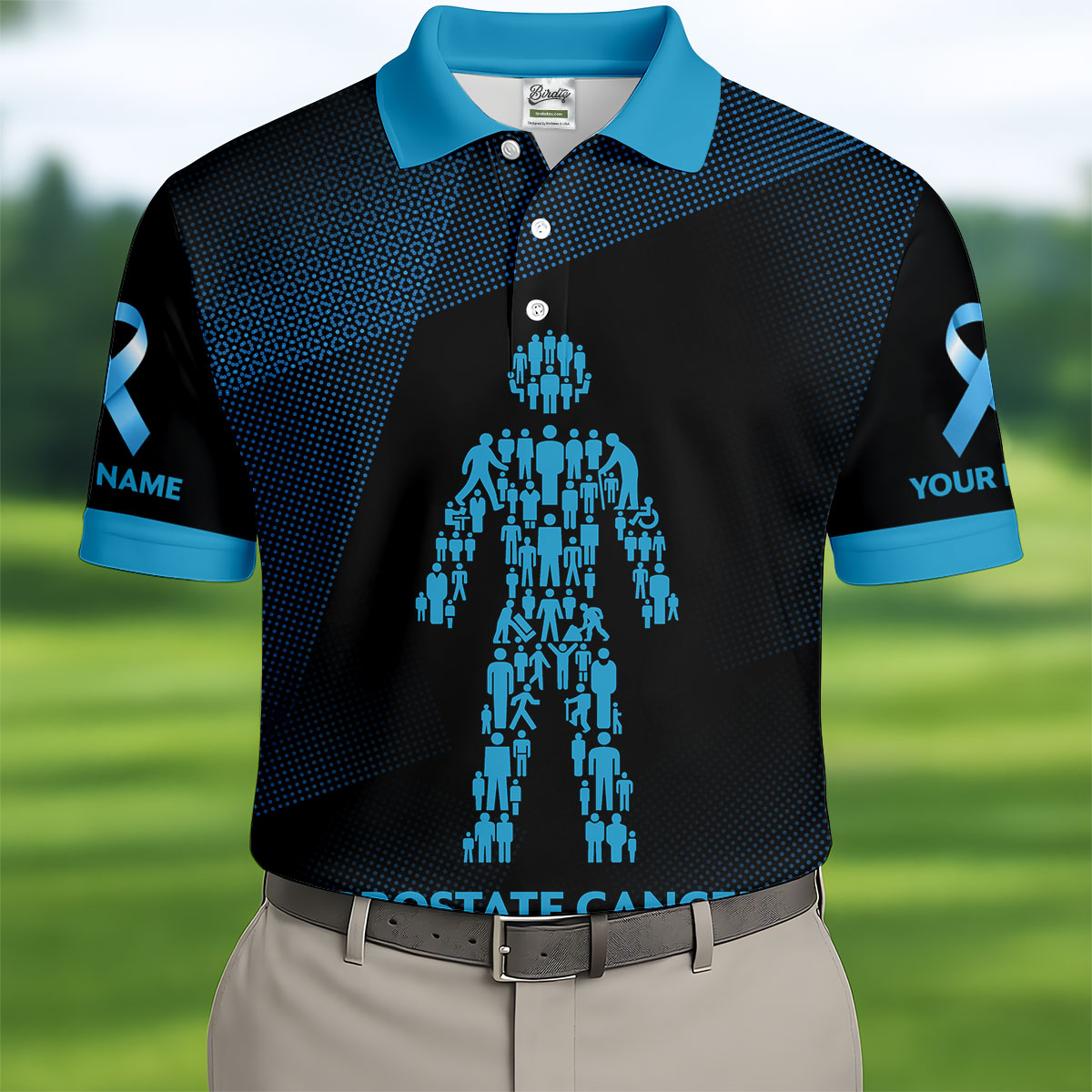 Prostate Cancer Awareness Black And Blue Polo, Mens Golf Polo Shirts, Cancer Awareness Shirt, Cancer Survivor Shirt