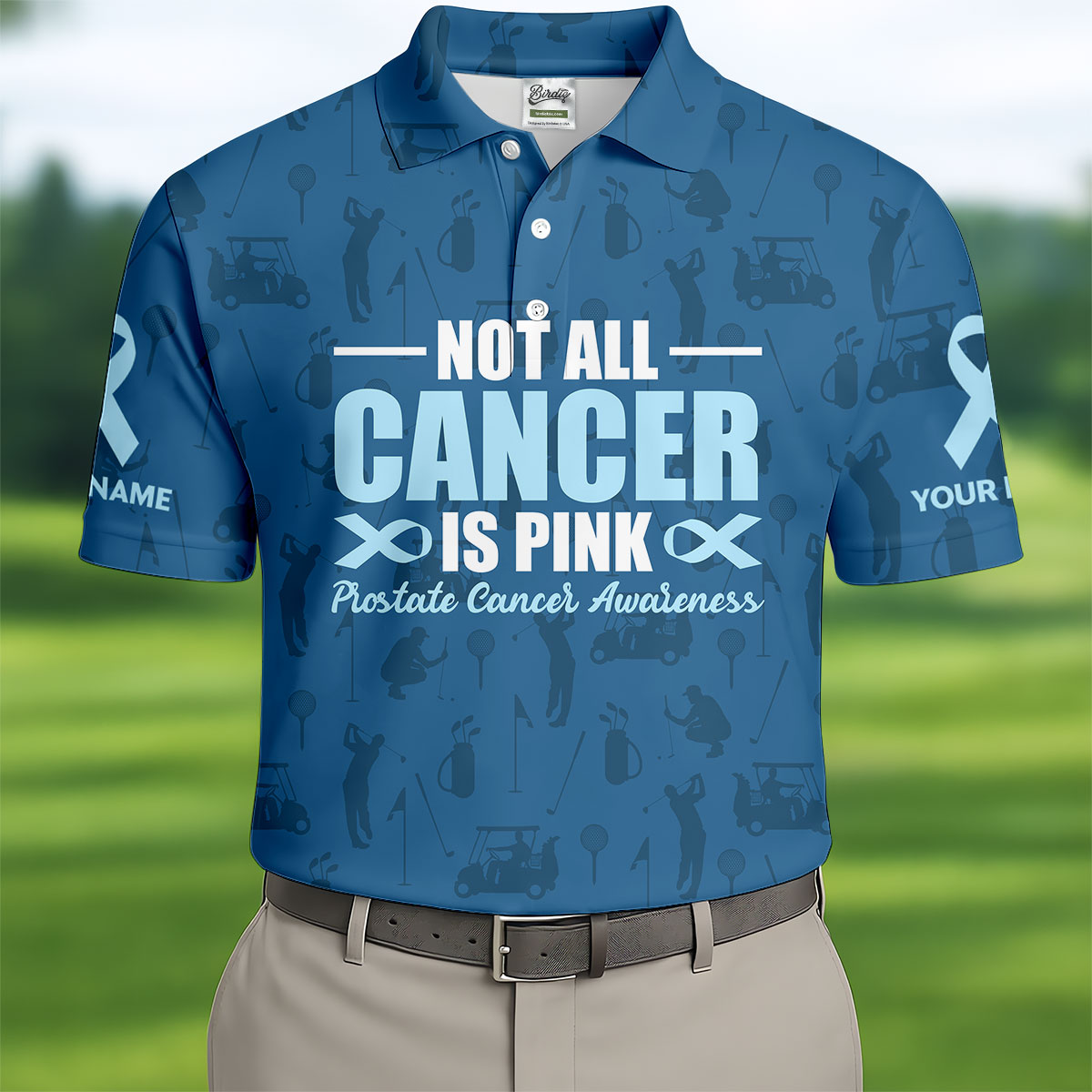 Not All Cancer Is Pink Prostate Cancer Awareness Golf Tops For Men, Mens Golf Polo Shirts