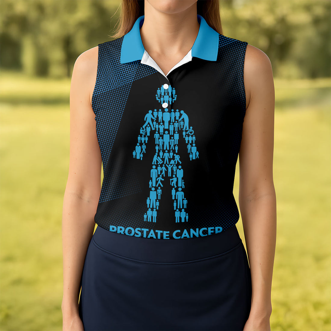 Prostate Cancer Awareness Black And Blue Polo, Cancer Awareness Shirt, Ladies Golf Shirts