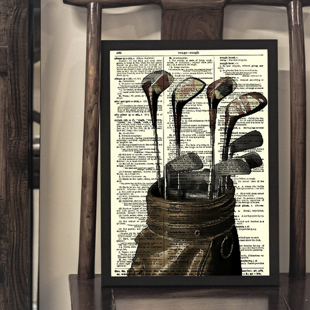 Vintage Golf Club Canvas, Golf Canvas Wall Art, Gifts For Golf Lovers