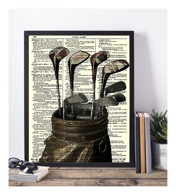 Vintage Golf Club Canvas, Golf Canvas Wall Art, Gifts For Golf Lovers