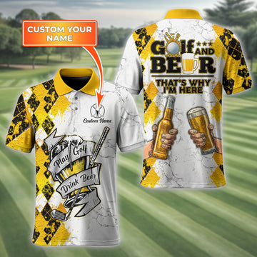 Play Golf Drink Beer Custom Golf Polo Shirt, Funny Golf Shirt, Golf & Beer Gift For Men