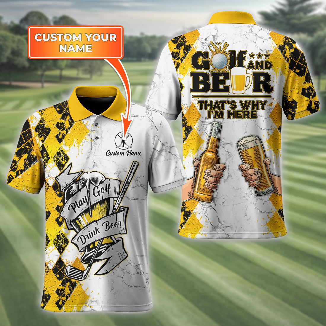 Play Golf Drink Beer Custom Golf Polo Shirt, Funny Golf Shirt, Golf Gift For Men