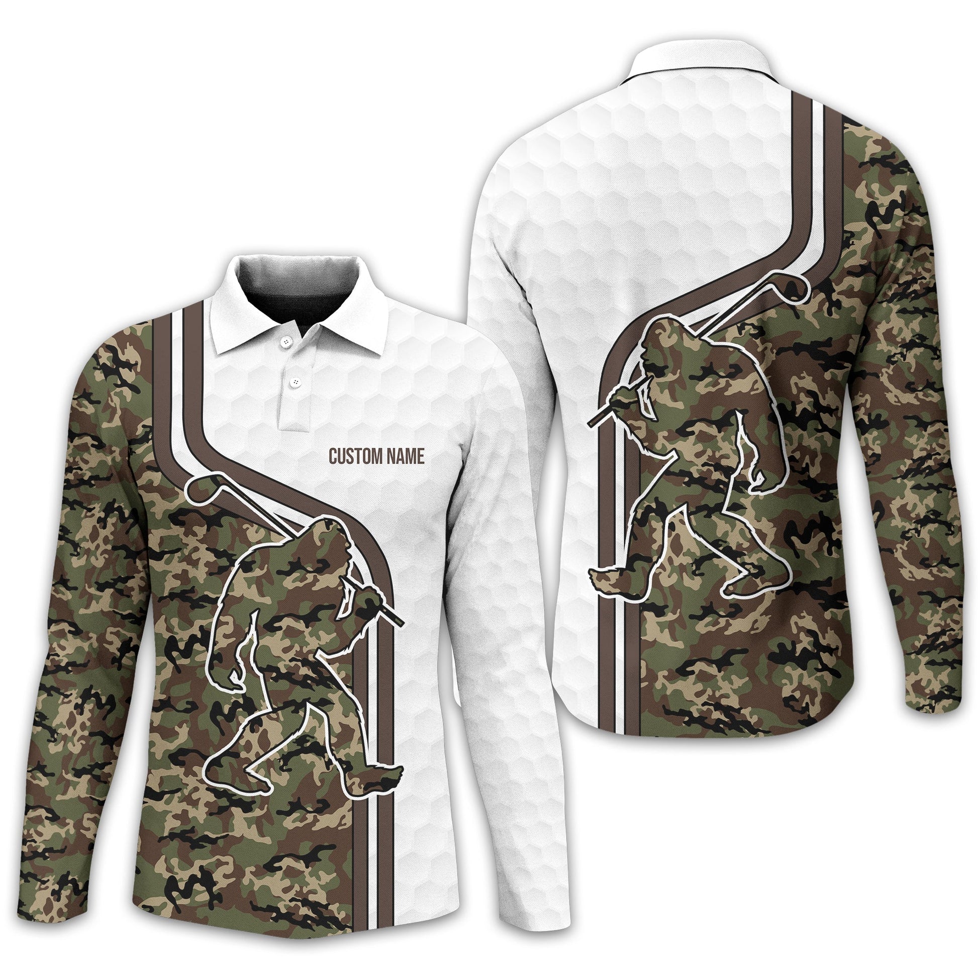 Funny Bigfoot Custom Golf Polo Shirt, Golf Shirt For Men, Gift For Golfers