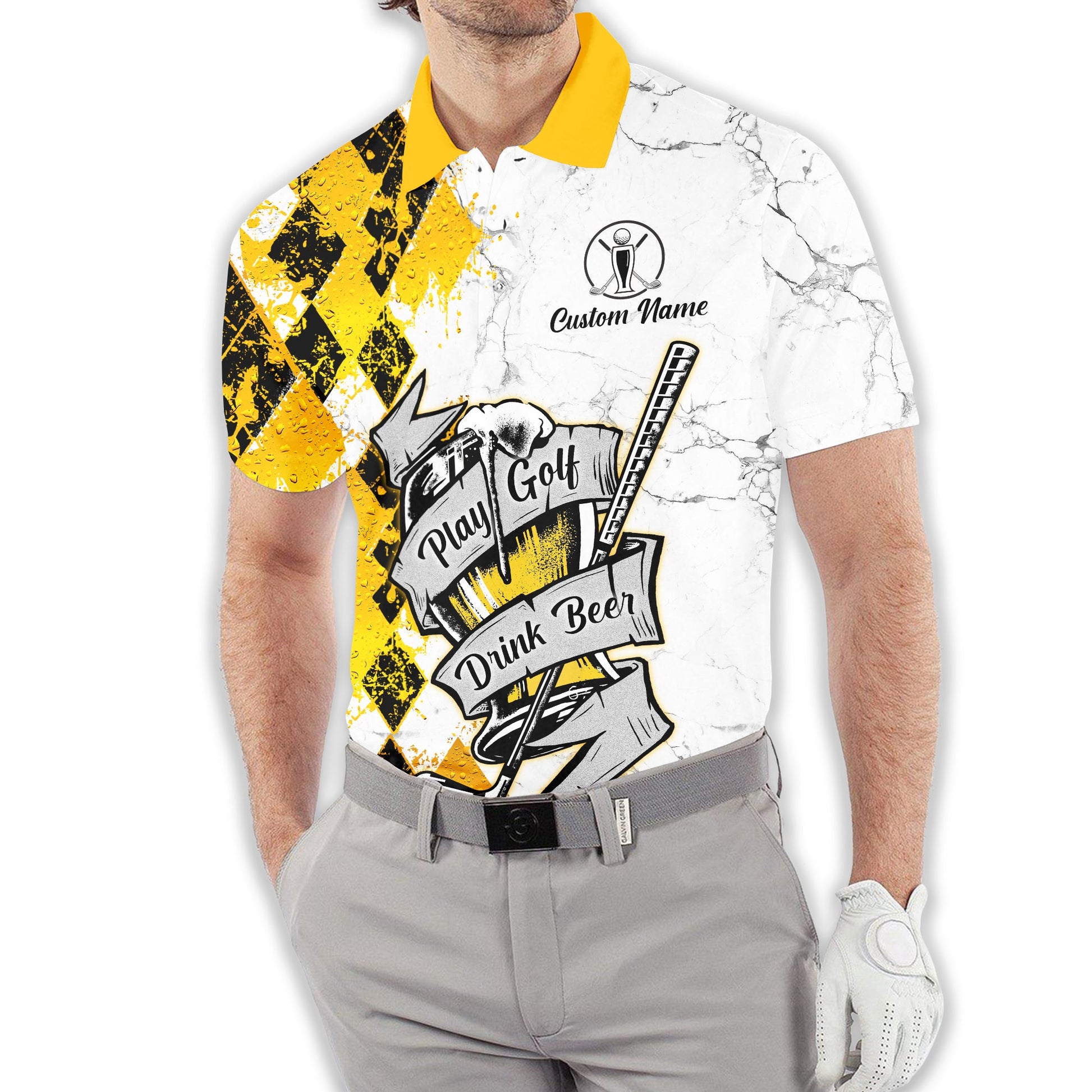 Play Golf Drink Beer Custom Golf Polo Shirt, Funny Golf Shirt, Golf & Beer Gift For Men