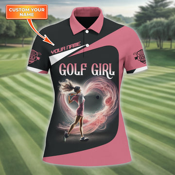 Golf Girl Custom Womens Golf Polo Shirt, Golfing Apparel, Womens Golf Gifts