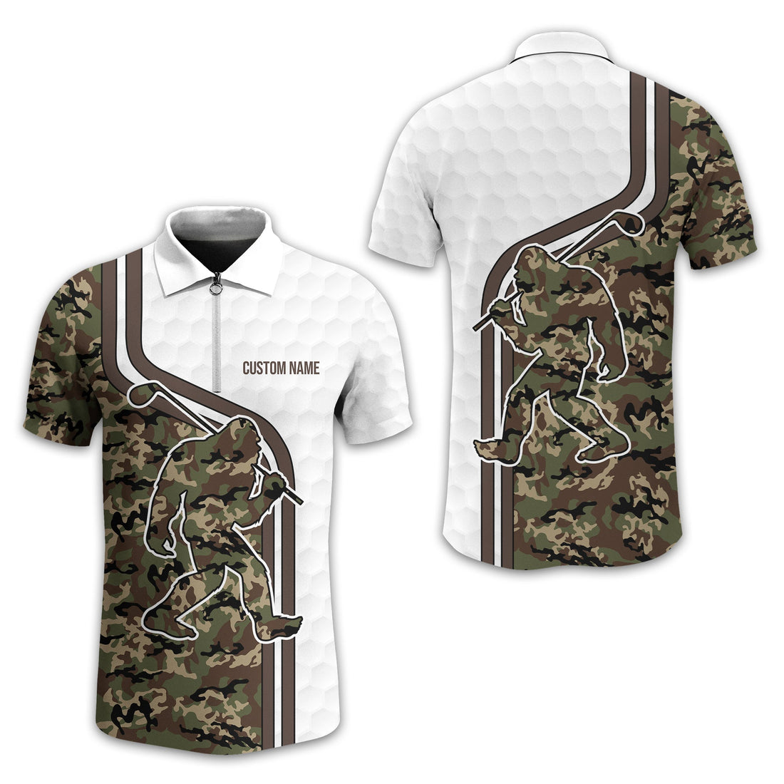 Funny Bigfoot Custom Golf Polo Shirt, Golf Shirt For Men, Gift For Golfers