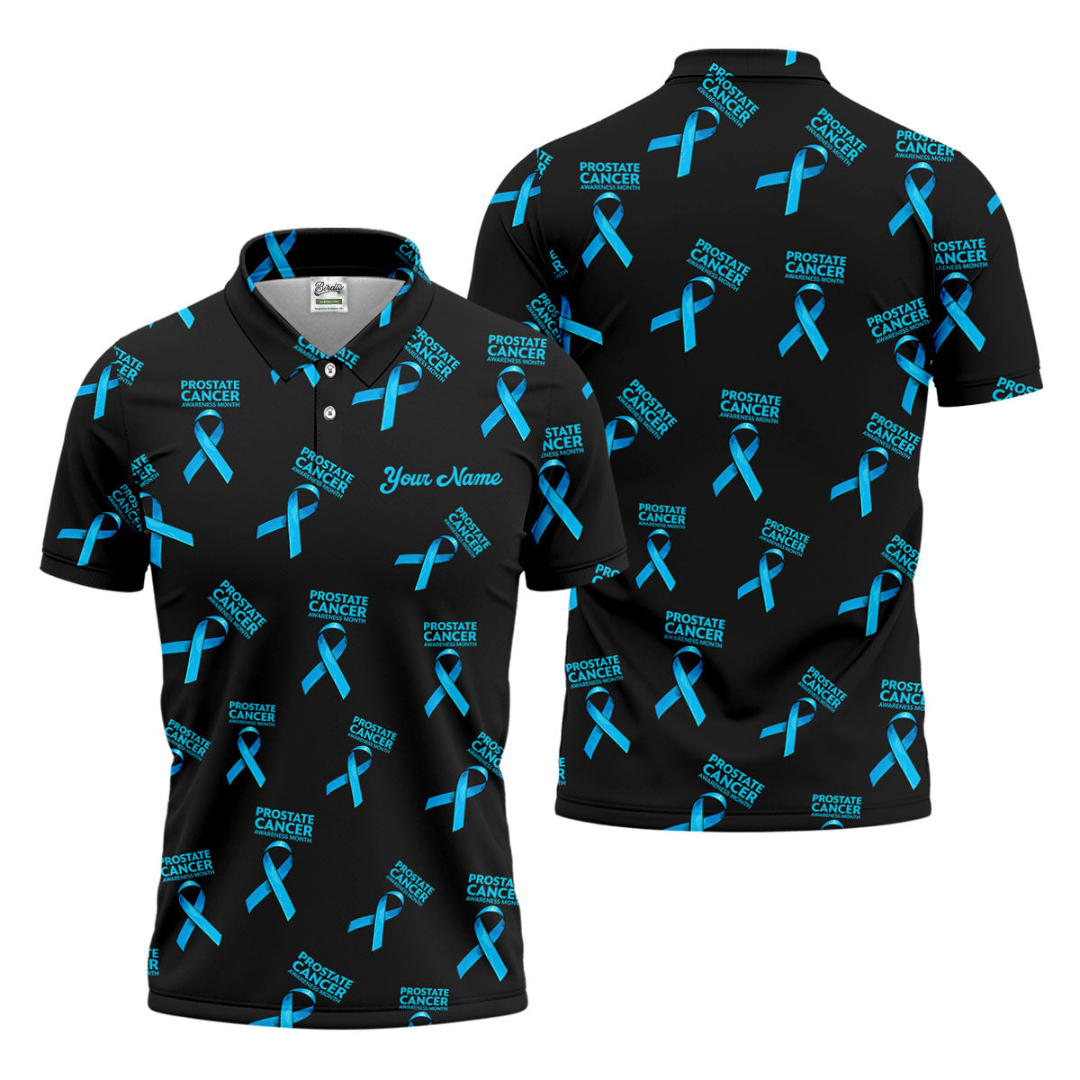 Prostate Cancer Awareness Blue Ribbon Golf Tops For Men, Unique Gift For Golfer, Golfing Apparel