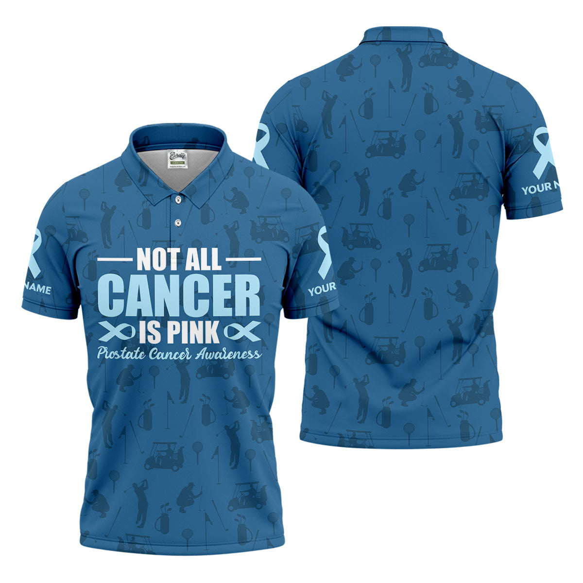Not All Cancer Is Pink Prostate Cancer Awareness Golf Tops For Men, Mens Golf Polo Shirts