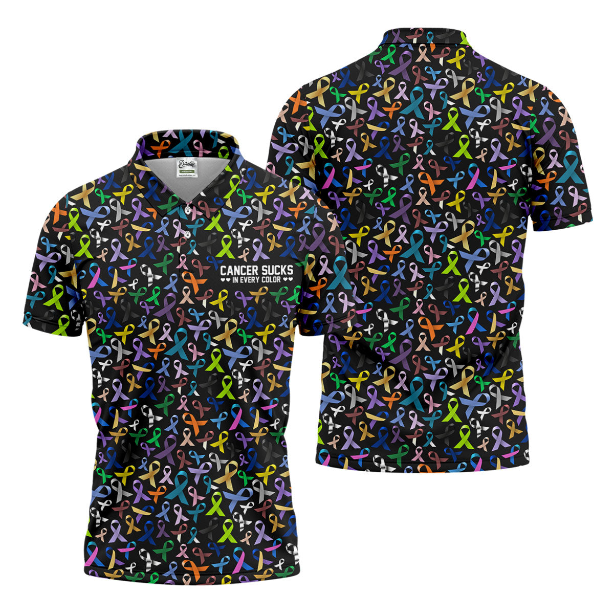 Cancer Sucks In Every Color Golf Tops For Men, Mens Golf Polo Shirts, Cancer Awareness Shirt, Cancer Survivor Shirt