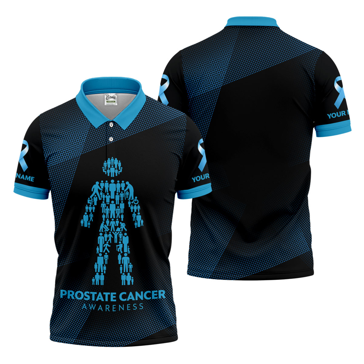 Prostate Cancer Awareness Black And Blue Polo, Mens Golf Polo Shirts, Cancer Awareness Shirt, Cancer Survivor Shirt
