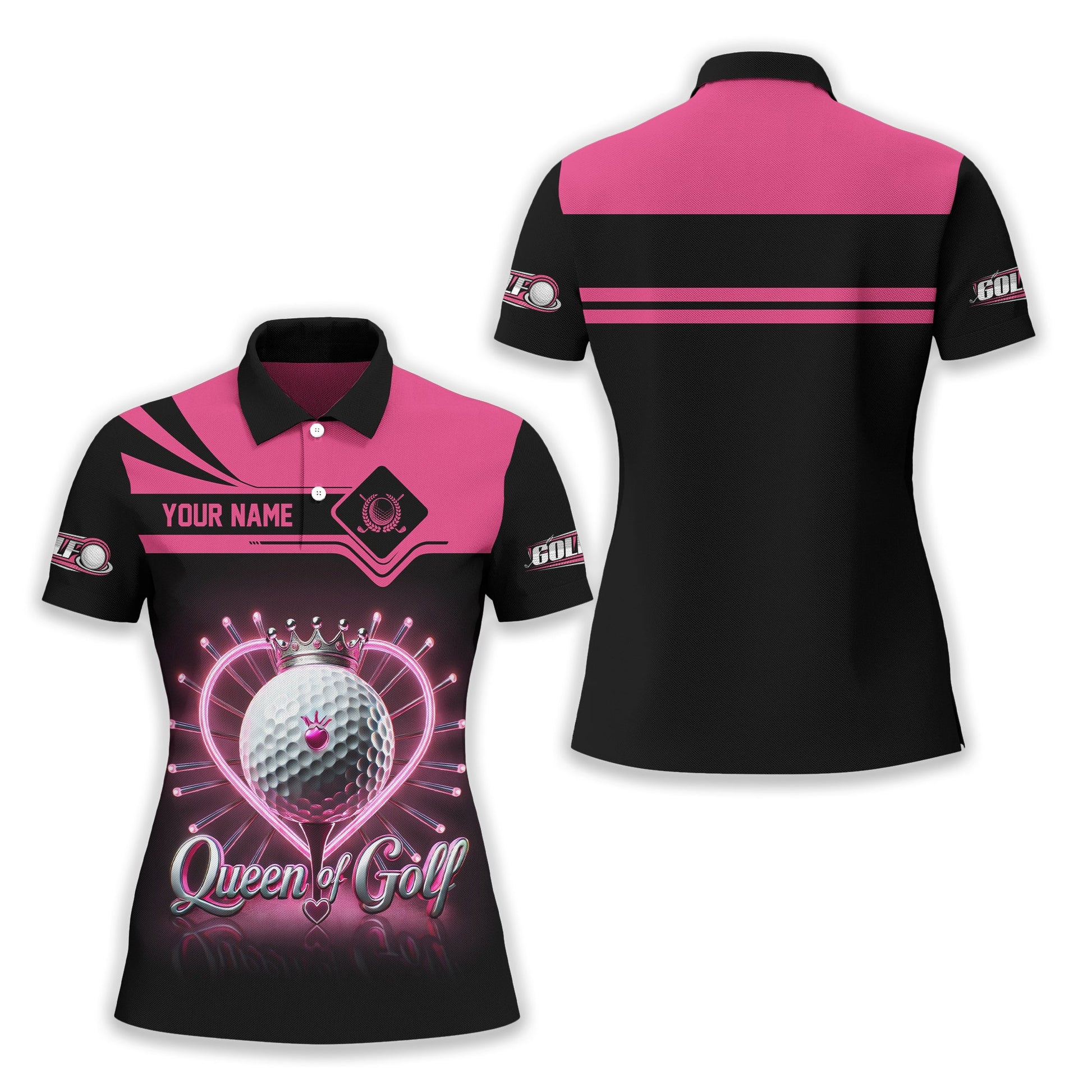 Queen Of Golf Custom Womens Golf Polo Shirt, Golfing Apparel, Womens Golf Gifts