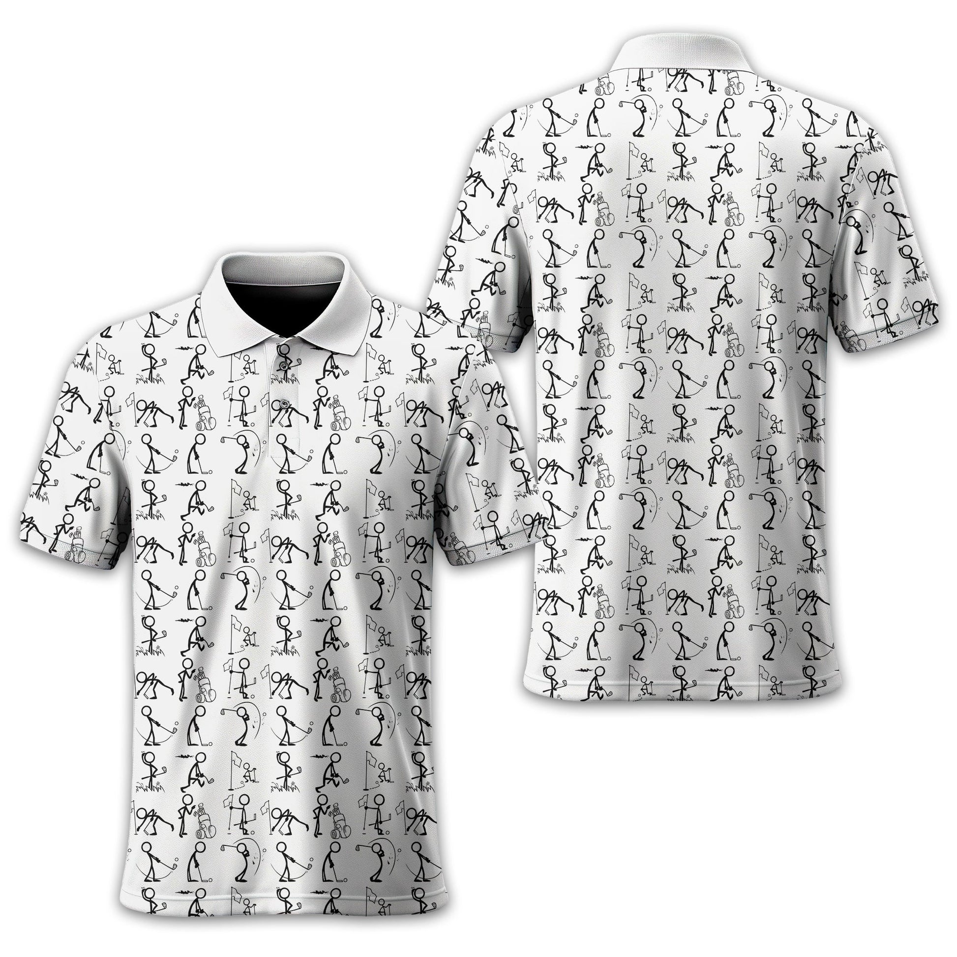 White Golf Polo Shirt, Funny Golf Shirt, Gift For Golfers