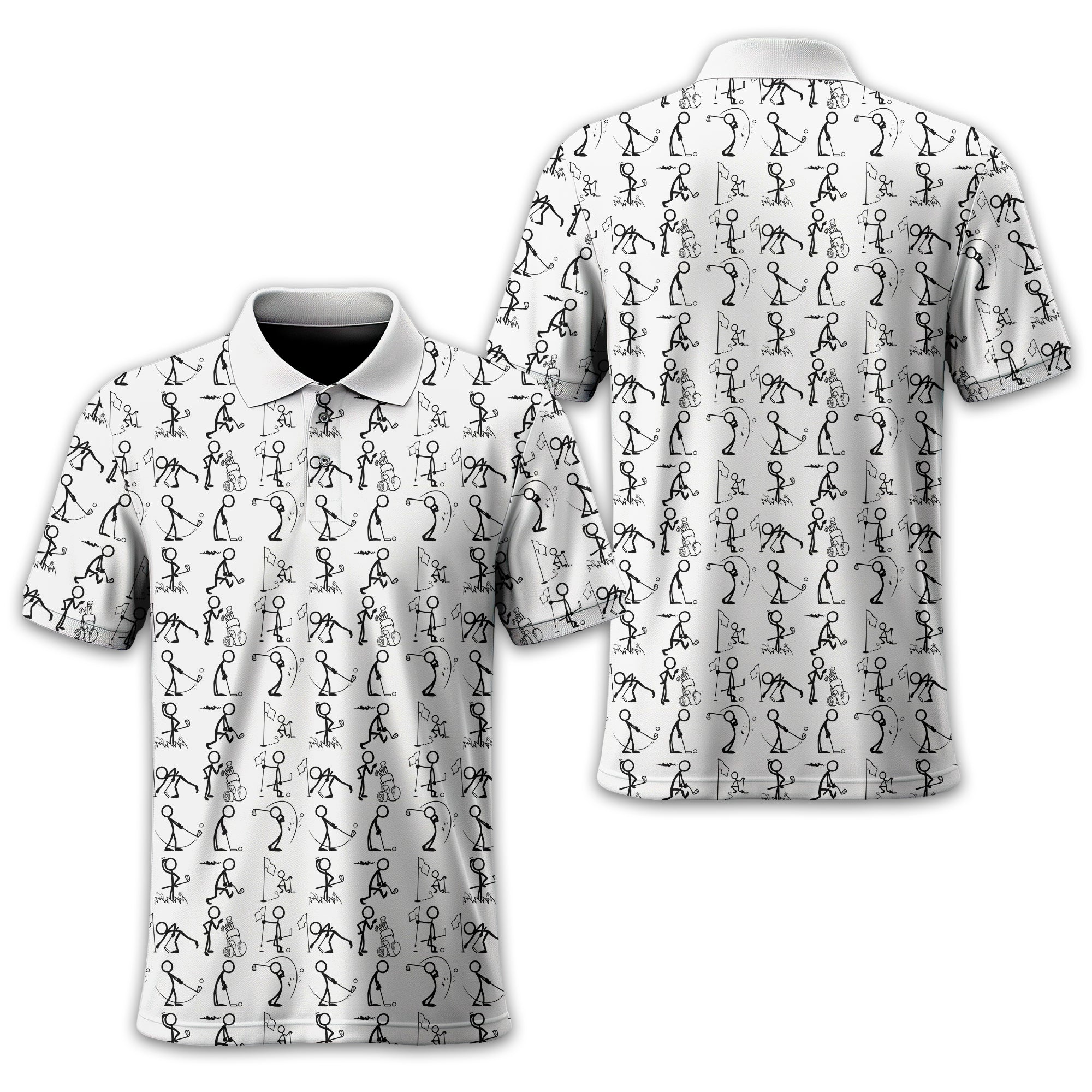 White Golf Polo Shirt, Funny Golf Shirt, Gift For Golfers