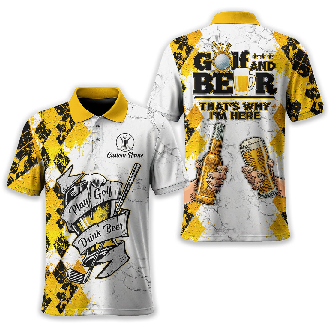 Play Golf Drink Beer Custom Golf Polo Shirt, Funny Golf Shirt, Golf & Beer Gift For Men